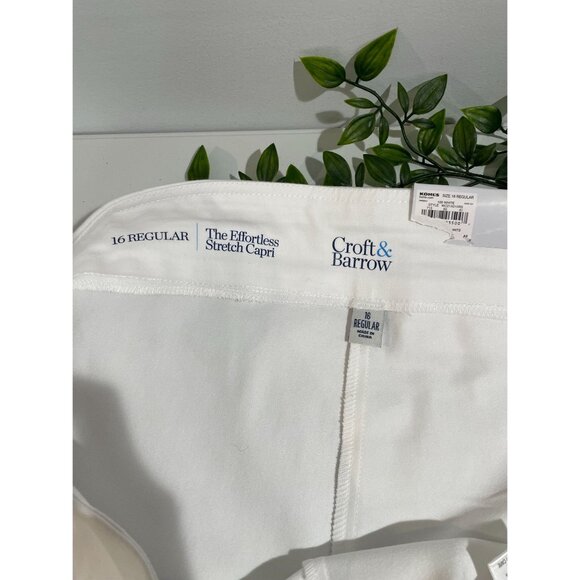 Croft & Barrow Womens Mid Rise Regular Capris White 16 - Picture 6 of 12
